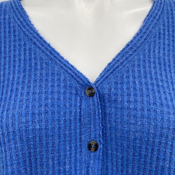 Out From Under | Urban Outfitters Blue Thermal Button Front Top Small - Picture 8 of 14